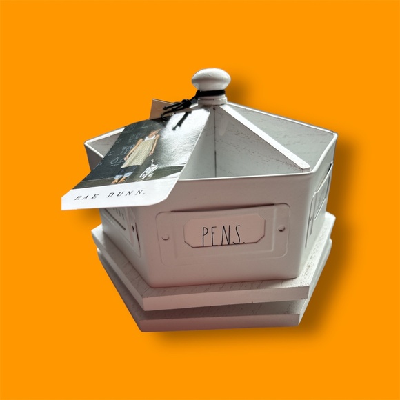 Rae Dunn Pencil Holder Cup - Spinning Pen And Office Supplies 5Compartment - Picture 2 of 5